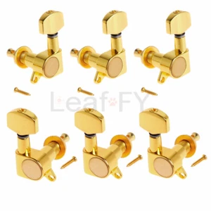 6x Acoustic Guitar Tuning Pegs Tuner Machine Heads Tuners Gold 3L3R - Picture 1 of 5
