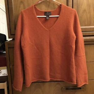 Fenn Wright Manson sweater Cashmere look angora wool blend Orange Persimmon L - Picture 1 of 2