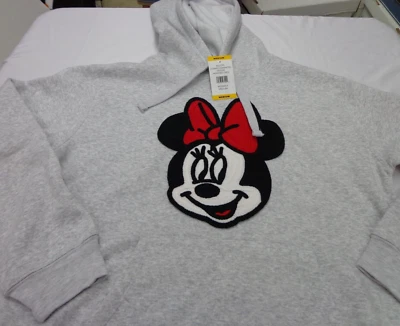 New Disney Minnie Mouse Women Pullover Sweatshirt Hoodie Light  Grey Medium Foto 1 de 4