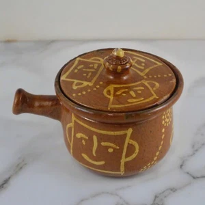 Vintage CAZUELA de Barro Decorada CHOCOLATERA Rustica Ceramica Cocina RETRO Rara - Imagen 1 de 7
