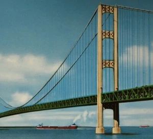 1950-60s Lot of 2 Vintage Mackinac Bridge Grand Hotel Postcards Unposted - Bild 1 von 6