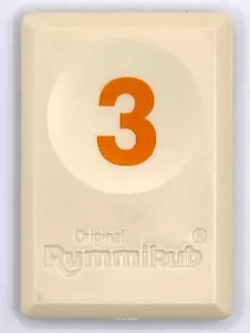 Rummikub Azulejo Naranja 3 Juego Repuesto Número Suave Grabado Trasero Pressman - Imagen 1 de 2
