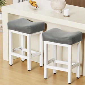 Counter Height Bar Stools Set of 2, 24 Inch Barstools for Kitchen Island Counter - Picture 1 of 9