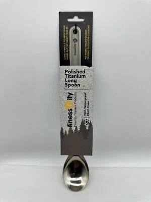 Cuchara de camping FINESS CITY titanio mango largo 9,65" con estuche impermeable Foto 1 de 4
