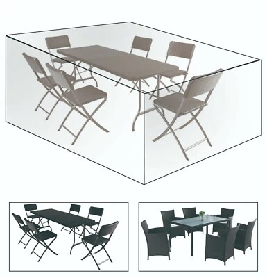 ESITURO Abdeckung Gartenmöbel Schutzhülle Abdeckhaube Sitzgruppe Schutzplane Transparent
