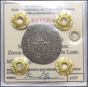 Savoia Emanuele Filiberto Soldo 1569 moneta stati preunitari sigillata - Imagen 1 de 5