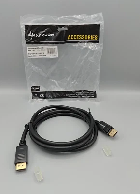 Sharkoon Displayport V1.2 Kabel 4K, 2m schwarz - Bild 1 von 3