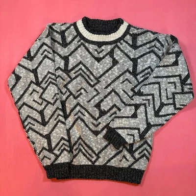 Suéter de punto vintage años 90 suéter de punto patrón geométrico años 90 Foto 1 de 4