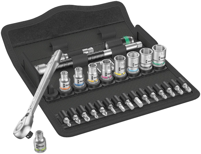 Wera 8100 SA 8 Zyklop 1/4in. Drive Socket & Bit Set, Metal Ratchet - 05004018001 - Image 1 of 4