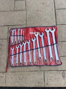 Proto Combination Wrench Set 15 Piece Roll Set Complete Good Condition - Picture 1 of 5