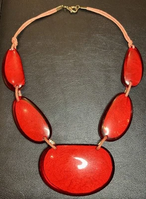"Collar llamativo grueso boho de resina pesada de colección 22"" de moda dragón rojo" Foto 1 de 2