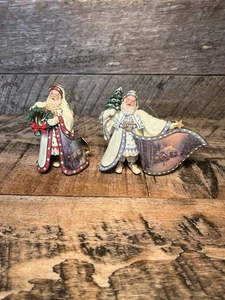 Vintage Thomas Kinkade Old World Santa Weihnachtsschmuck 2er Set - Bild 1 von 10