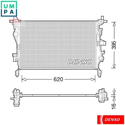RADIATOR ENGINE COOLING DRM06036 FOR FIAT 55266963/83775 1.2L 55277701 1.4L 4cyl - Image 1 of 4