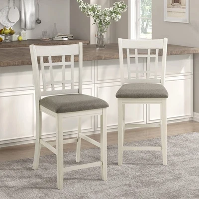 Lexicon Dante柜台高度椅(2件套),古董白色 — 第 1/4 张图片