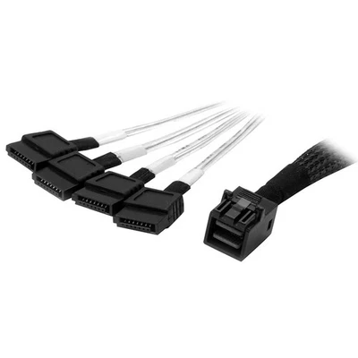 StarTech.com SAS43SAT1M 1 m Internal Mini SAS to SATA Cable, SFF-8643 to 4x SATA - Bild 1 von 4