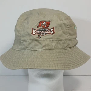 Vintage Tampa Bay Buccaneers Bucket Hat M/L Tan NFL Retro Bucco Bruce EUC - Picture 1 of 9