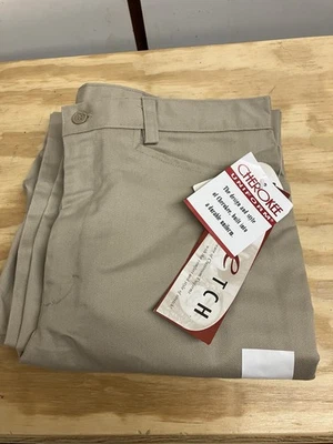 Pantalones CHEROKEE Talla 9/10 100% Algodón Uniforme Escolar Tostado Caqui Foto 1 de 4