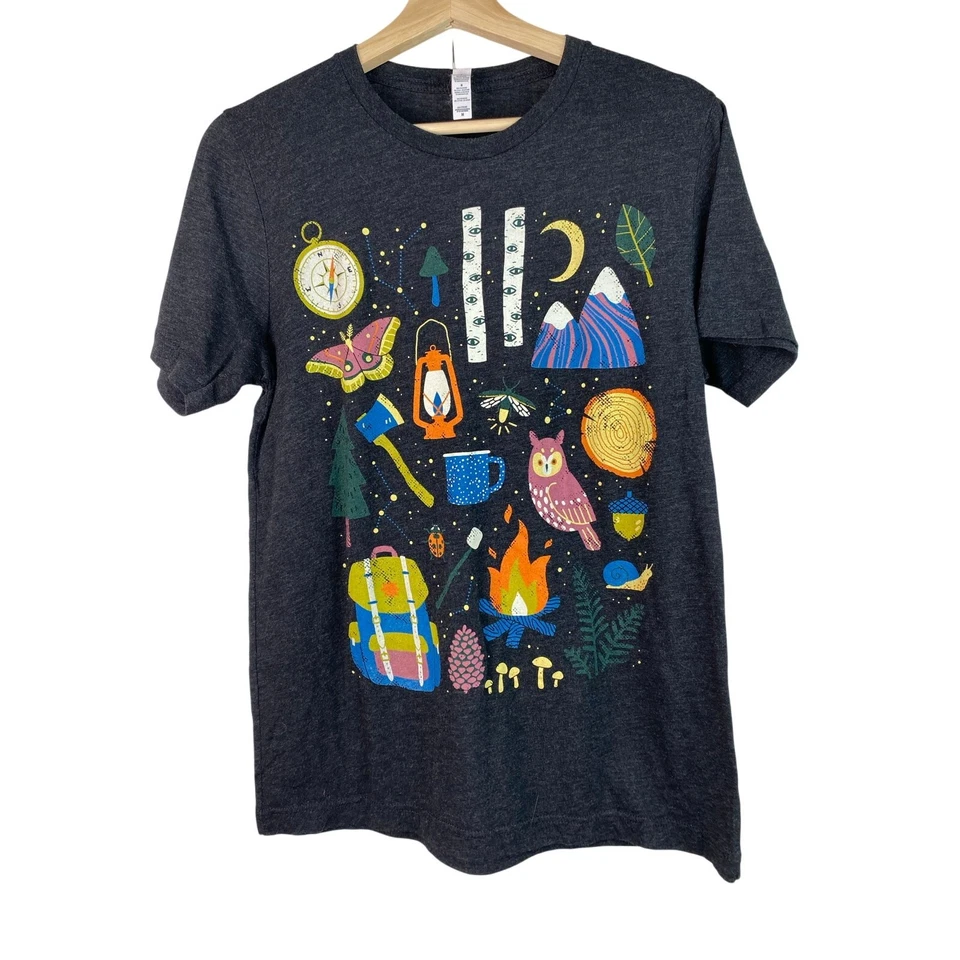 Холщовая футболка размер M серая осень вибрации кемпинг на открытом воздухе - Изображение 1 из 4