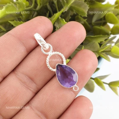 Colgante de plata 925 pera IOLITA piedras preciosas compromiso aniversario cumpleaños joyería Foto 1 de 4