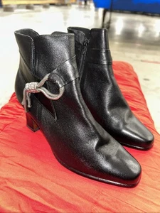 Vero Cuoio Women's Handcrafted in Italy Leather Ankle Boots Sz 37 EUR - Picture 1 of 9
