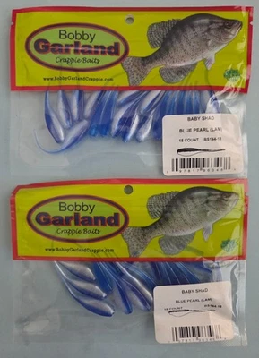 Lote de 2 Guirnalda Bobby Cebos Crappie Baby Shad 18 ct Azul Perla Foto 1 de 3