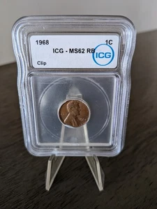 1968 PENNY CLIPPED PLANCHET MINT ERROR ICG Graded MS62 - Picture 1 of 3