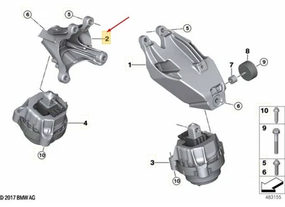 BMW X5 G05 Rechte Seite Motorhalterung 22119895922 NEUES ECHTES - Image 1 of 2