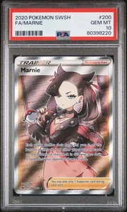 Marnie 200/202 Full Art - Pokemon TCG Sword & Shield PSA 10 GEM MT 10  - Picture 1 of 1