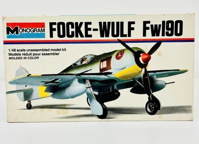 Monogram German Focke-Wulf Fw190 1:48 Plastic Model Kit 6804 New Open Box - Image 1 of 4