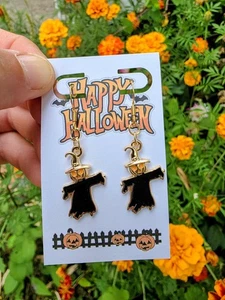 Pendientes colgantes de Halloween Espantapájaros | Joyería rústica de otoño | Festival de la cosecha - Imagen 1 de 4