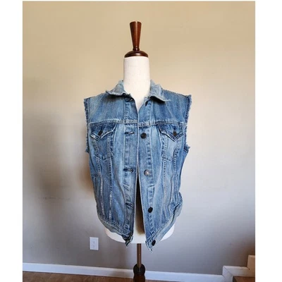 Ralph Lauren女式牛仔美国背心,尺寸 L,经典 — 第 1/4 张图片