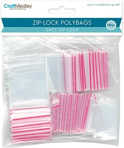 PB001 180 Piece Zip-Lock Polybags, 1.5" by 2" - Picture 1 of 1