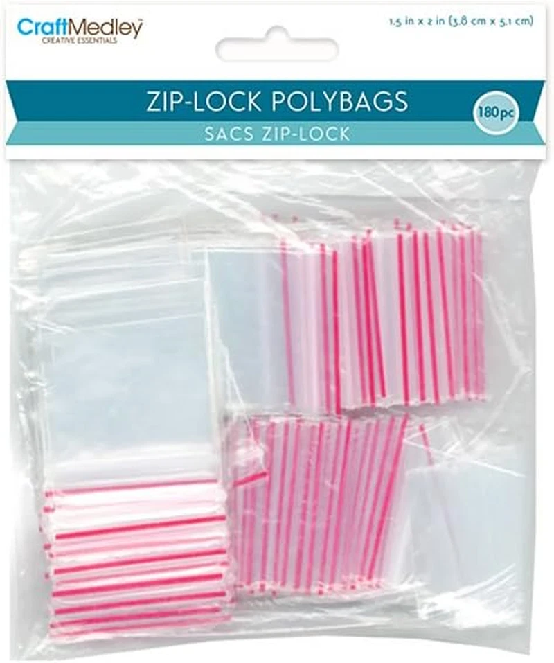 PB001 180 Piece Zip-Lock Polybags, 1.5" by 2" - Image 1 of 1