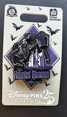 Disney 2025 WDW Mansión Embrujada Prendedor Sombrero Fantasma Titular de Pase Anual Prendedor LE Foto 1 de 2