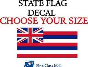 BANDERA DEL ESTADO DE HAWAII, PEGATINA, CALCOMANÍA, bandera del estado de hawai vinilo 5 AÑOS - Imagen 1 de 2