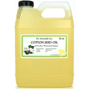32 OZ/1 QUART ORGANIC COTTONSEED CARRIER OIL PURE COLD PRESSED  - Picture 1 of 5