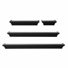 New ListingFloating Wall Mount Molding Ledge Shelves Set of 4 Black Floating shelves black