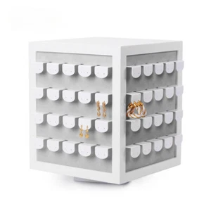 Rotating Earring Display Stand Jewelry Storage Organizer Holder Showcase - Picture 1 of 17