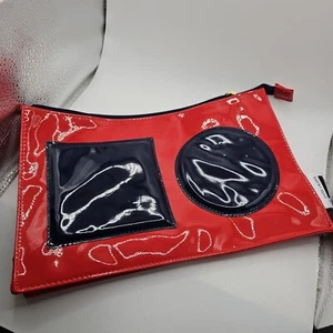 Estee Lauder Cosmetic bag Red And Blue by Lisa Perry Large Size! New - Picture 1 of 9