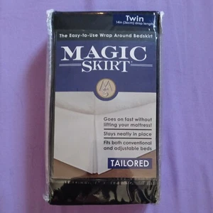 🌹New Magic Skirt Tailored Black Bedskirt Twin 14” Drop Length 100% Polyester🌹 - Picture 1 of 4