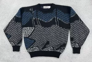 Vintage Method Men’s Large Sweater Abstract Geometry Acrylic Wool Nylon Blend - Picture 1 of 16