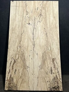 SALVAGED CURLY SPALTED MAPLE CARVE TOP, ECO-FRIENDLY TONEWOOD - Picture 1 of 12