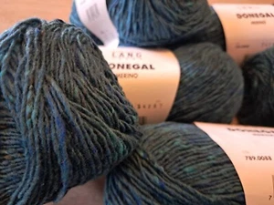 Merinowolle 10 Knäuel 500 Gramm Donegal von Lang Yarns Fb 88 jeansblau tweed - Bild 1 von 3