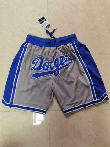 Los Angeles Dodgers Baseball Men Grey Shorts Size S-XXL Stitched With Pockets Cover