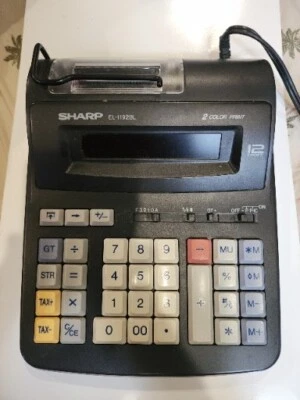 Sharp EL-1192BL 12-Digit 2 Color Printing Calculator Adding Machine TESTED - Image 1 of 4
