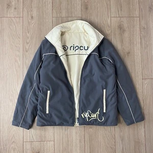 Rip Curl Women's Reversible Jacket Full Zip Gray/Cream Size 10 - Picture 1 of 16