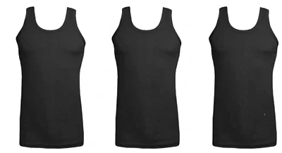 KING ICE/UB COLLECTION/PAYDEN Pack Of 3 BIG Sizes Men Black Vests 100% Cotton Summer Gym Training Tank Tops
