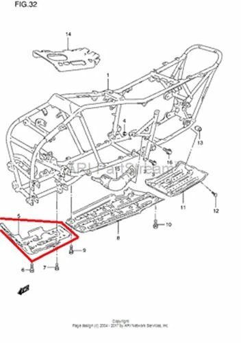 NEW OEM SUZUKI QUADRUNNER LT-4WDXW FRONT FRAME ENGINE SKID PLATE COVER PROTECTOR Foto 1 de 1