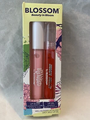 Brillo de labios Blossom Strawberries n Cream y aceite de labios de gelatina jugosa de fresa A23-2 Foto 1 de 3