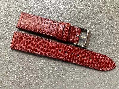 Burgundy Genuine Lizard skin leather watch strap band 10.17 18 19 20 21 22..26mm - Image 1 of 4